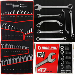 Klucze Płasko Oczkowe 6-32 Torx Zestaw Kluczy 47sz