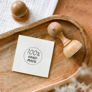 Stempel drewniany ANABU "Hand Made 100%"