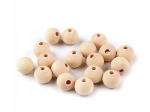 Koraliki drewniane 14mm otwór 3,5mm naturalny 40sz