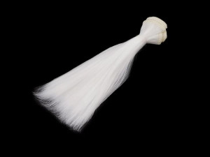 Włosy dla lalek / 15 cm / biel