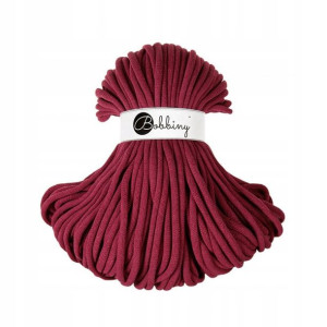 Sznurek pleciony Bobbiny Jumbo Czerwone Wino 9mm