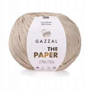 Włóczka Gazzal The Paper 3954 à la rafia jasny beż