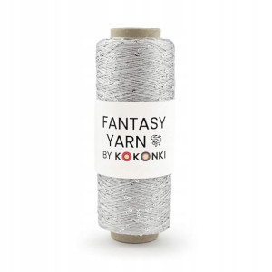 Nić fantazyjna FANTASY YARN KOKONKI cekiny srebro