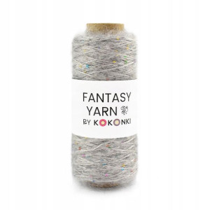 Nić fantazyjna FANTASY YARN KOKONKI cekiny szare