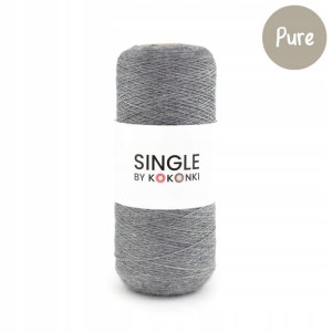 Nić Włóczka SINGLE Pure KOKONKI średni szary MERIN