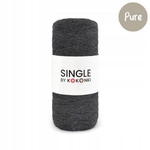 Nić Włóczka SINGLE Pure KOKONKI ciemny szary MERIN