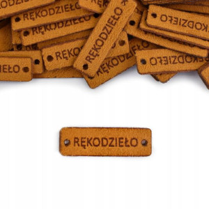 Metka nubuk premium RĘKODZIEŁO rudy 12x40mm 1szt.