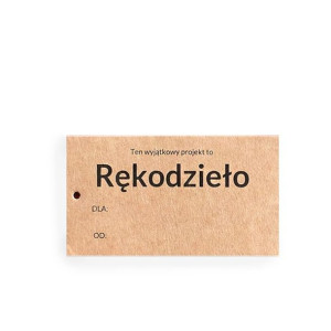Zawieszka metka papierowa RĘKODZIEŁO 50x90mm