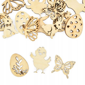 Scrapki drewniane wielkanocne 20 g mix ok. 16 szt.
