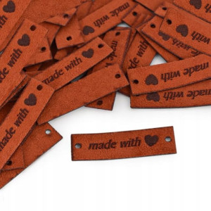 Metka nubuk premium "Made with " rdza