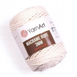 Sznurek YarnArt Macrame Rope 3mm 752 krem natural