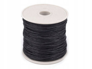 Sznurek bawełniany woskowany 1mm / 20m / czerń