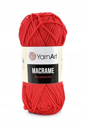 Sznurek poliestrowy YarnArt Macrame 1,5 163 czerwo