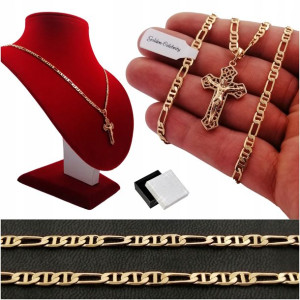 Złoty Łańcuszek Gucci Z Krzyżykiem 60cm 3,8mm + Grawer Prezent Dla Ojca