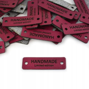 Metka ekoskóra metal Handmade Ltd Edition bordo