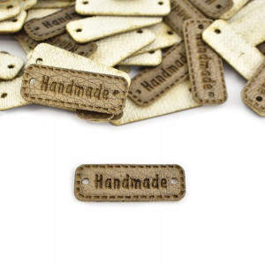 Metka ekoskóra metalizowana Handmade złoto