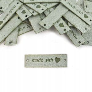 Metka nubuk premium Made with . seledyn 15 x 50mm
