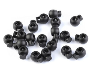 Stoper do sznurka plastikowy 15x19mm czarny 10 szt