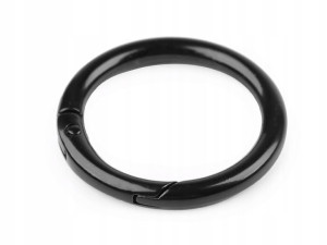 Karabińczyk okrągły czarny lakier średnica 32mm 1s