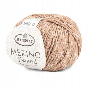 Włóczka Stenli Merino Tweed 51002 / ciepły brąz