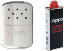Zestaw Ogrzewacz Do Rąk Zippo Srebrny 12H Benzyna