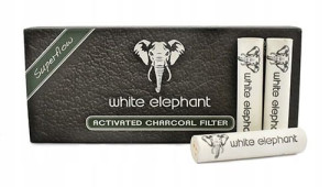 Filtry White Elephant Charcoal 9mm 20 szt Fajkowe