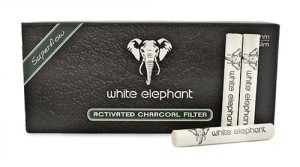 Filtry White Elephant Charcoal 6mm 45 szt Fajkowe