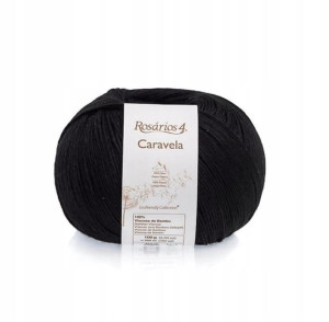 Włóczka Rosarios 4 Caravela 17 Preto czerń
