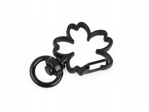 Karabińczyk metalowy koniczyna czarny 8 mm 2 szt.