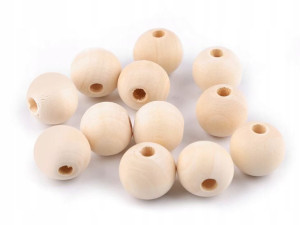 Koraliki drewniane 20 mm otwór 5mm naturalny 10szt