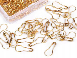 Znaczniki oczek plastikowe pudełko agrafka złoto