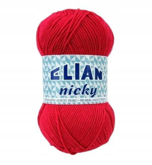 Włóczka Elian Nicky 207 / intensywny czerwony