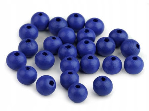 Koraliki drewniane lakierowane 10mm błękit pruski