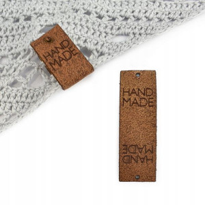 Metka skóra naturalna premium HAND MADE ciepł brąz