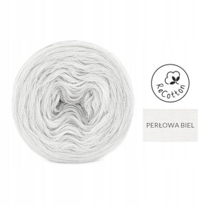 Włóczka KOKONEK ReCotton Mono perłowa biel / 250m