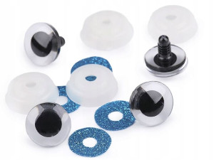 Oczy brokatowe do maskotek 20 mm niebieskie 4 szt.