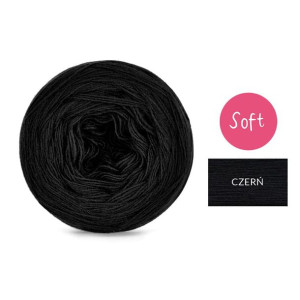 Włóczka KOKONEK Soft Mono Akryl - czerń 250m