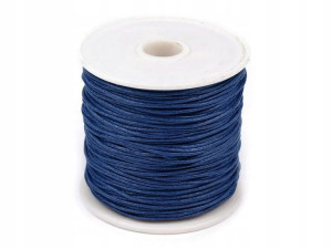 Sznurek bawełniany woskowany 1mm / 20m / niebieski
