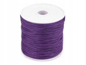 Sznurek bawełniany woskowany 1mm / 20m / fioletowy
