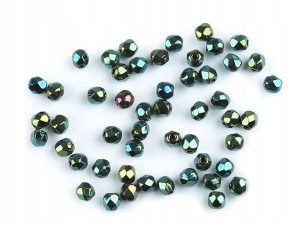 Koraliki szklane szlifowane 3mm zielone ~ 150 szt.