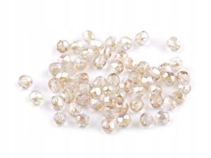 Koraliki szklane szlifowane 3mm jasny beż ~ 150szt