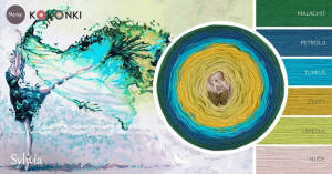 Włóczka KOKONEK Merino 671 Sylwia - Malachit/petro