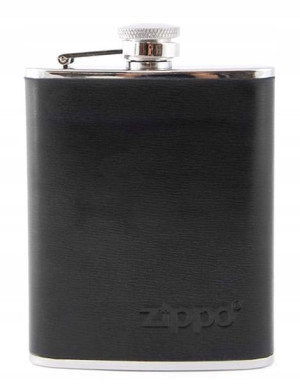 Piersiówka Zippo Steel Black Leather 180ml 2005269