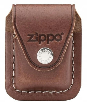 Zippo Etui Skórzane Klips Brąz -z Metalową Szlufką