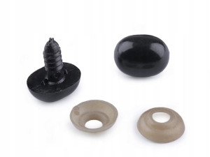 Nos plastikowy oczy do maskotek 13x16mm czerń 5szt