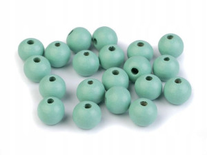 Koraliki drewniane lakierowane 10mm mięta 20 g