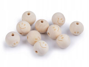 Koraliki drewniane Smile 20 mm otwór 4,2mm natural
