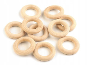 Kółko drewniane do makramy 18/30 mm naturalne 10sz