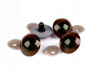 Oczy do maskotek 30mm brązowo-czarne 4 szt.