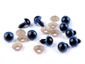 Oczy do maskotek 14mm niebiesko-czarne 10szt.